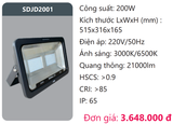  ĐÈN PHA LED 200W DUHAL SDJD2001 / SDJD 2001 / DJD2001 / DJD 2001 