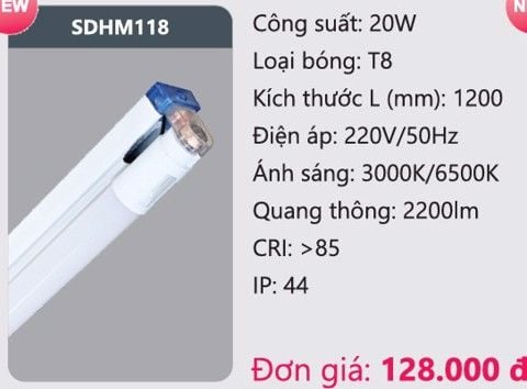  BỘ ĐÈN LED TUÝP DUHAL SDHM118 ( 1m2, 20W ) 