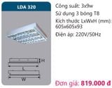  MÁNG ĐÈN ÂM TRẦN CHÓA PHẢN QUANG 600X600 (60X60) 3 BÓNG ĐÈN 3X9W DUHAL LDA 320 