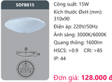  ĐÈN ỐP TRẦN LED DUHAL 15W SDFB815 / SDFB 815 