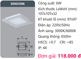  ĐÈN LED ÂM TRẦN DUHAL 6W - SDGV506 (SDGV 506 / DGV506 / DGV 506) 