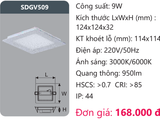  ĐÈN LED ÂM TRẦN DUHAL 9W - SDGV509 (SDGV 509 / DGV509 / DGV 509) 
