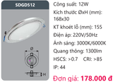  ĐÈN LED ÂM TRẦN DUHAL 12W - SDGD512 / SDGD 512 / DGD512 / DGD 512 