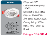  ĐÈN LED ÂM TRẦN CHIẾU ĐIỂM DUHAL 5W - DFN205 / SDFN205 / DFN 205 / SDFN 205 
