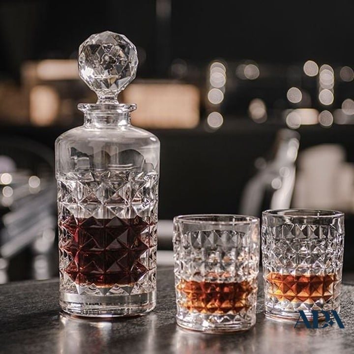  Bộ Bình Rượu Pha Lê Kim Cương  + Hộp Quà 