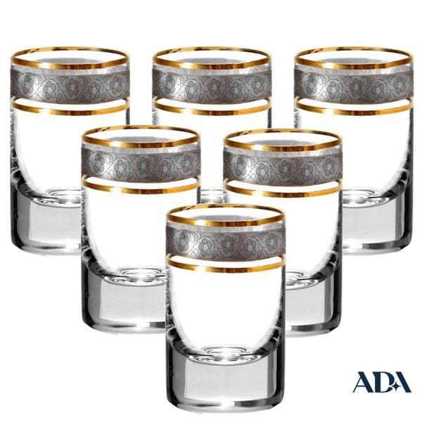 ly rượu mạnh khảm bạc