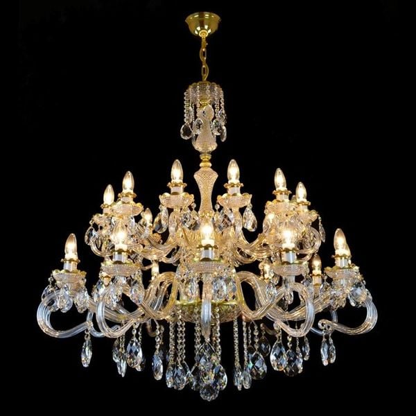  Đèn chùm pha lê mạ vàng Daisy 24 