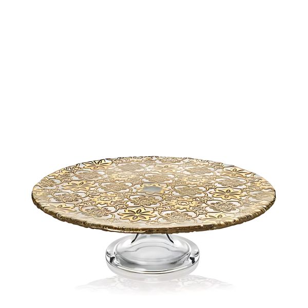  Đĩa chân đế Arabesque Gold Leaf 26cm 