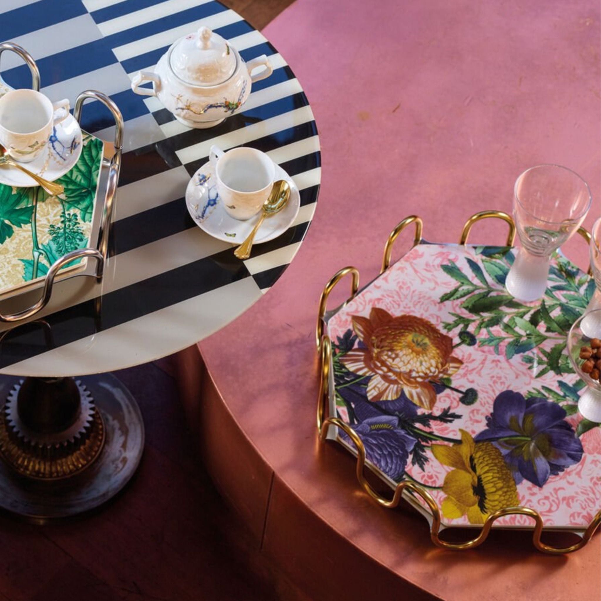  Đĩa sứ bát giác Kyma Multicolor 37x37cm Sambonet 