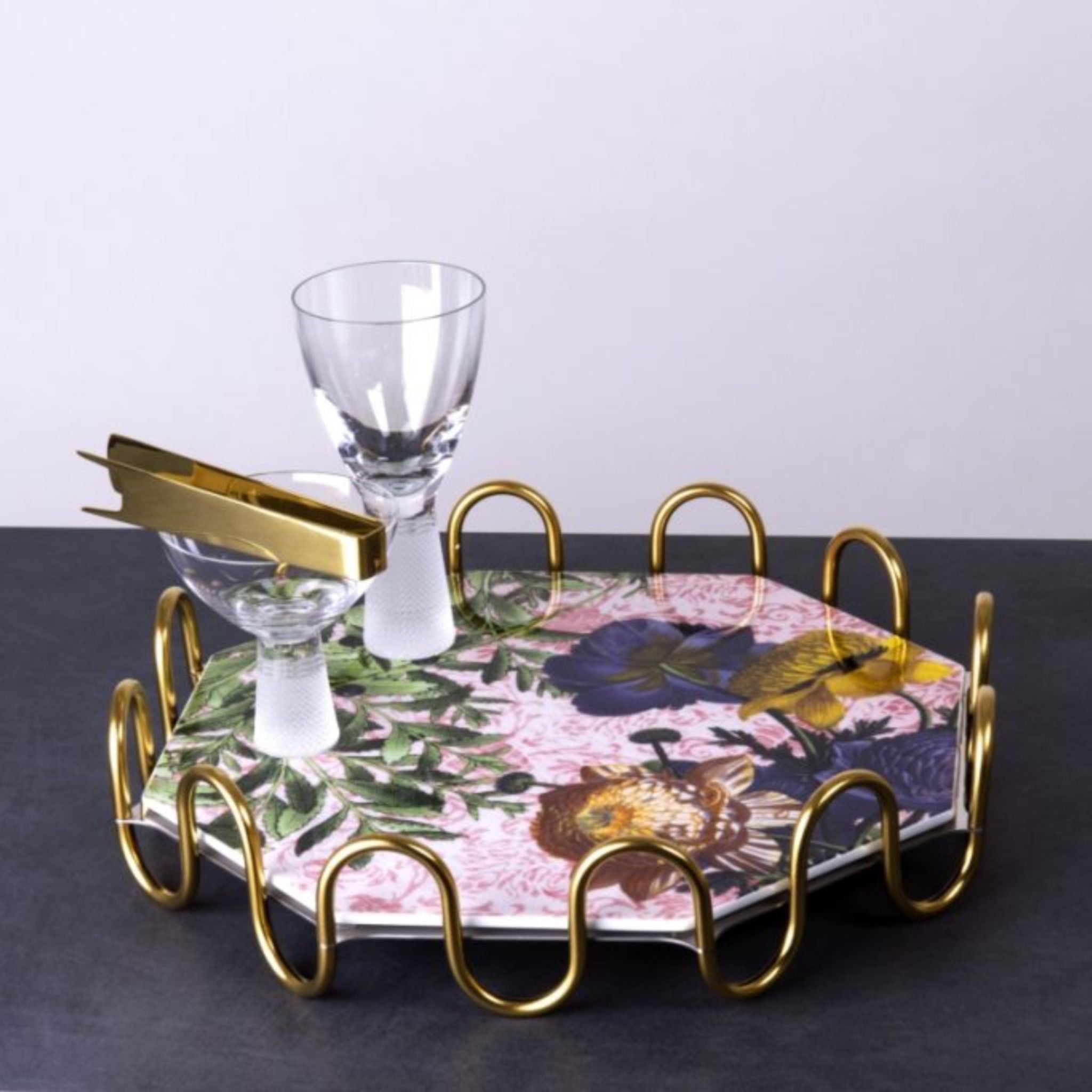  Đĩa sứ bát giác Kyma Multicolor 37x37cm Sambonet 