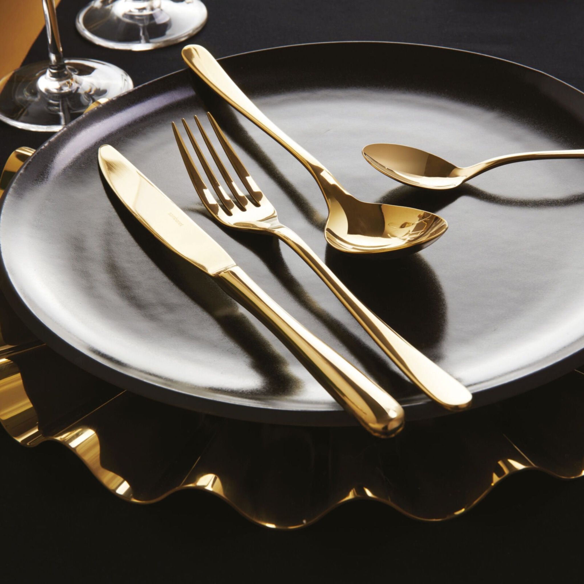  Đĩa trang trí Snow Kyma Stainless Mirror PVD Gold 33cm Sambonet 