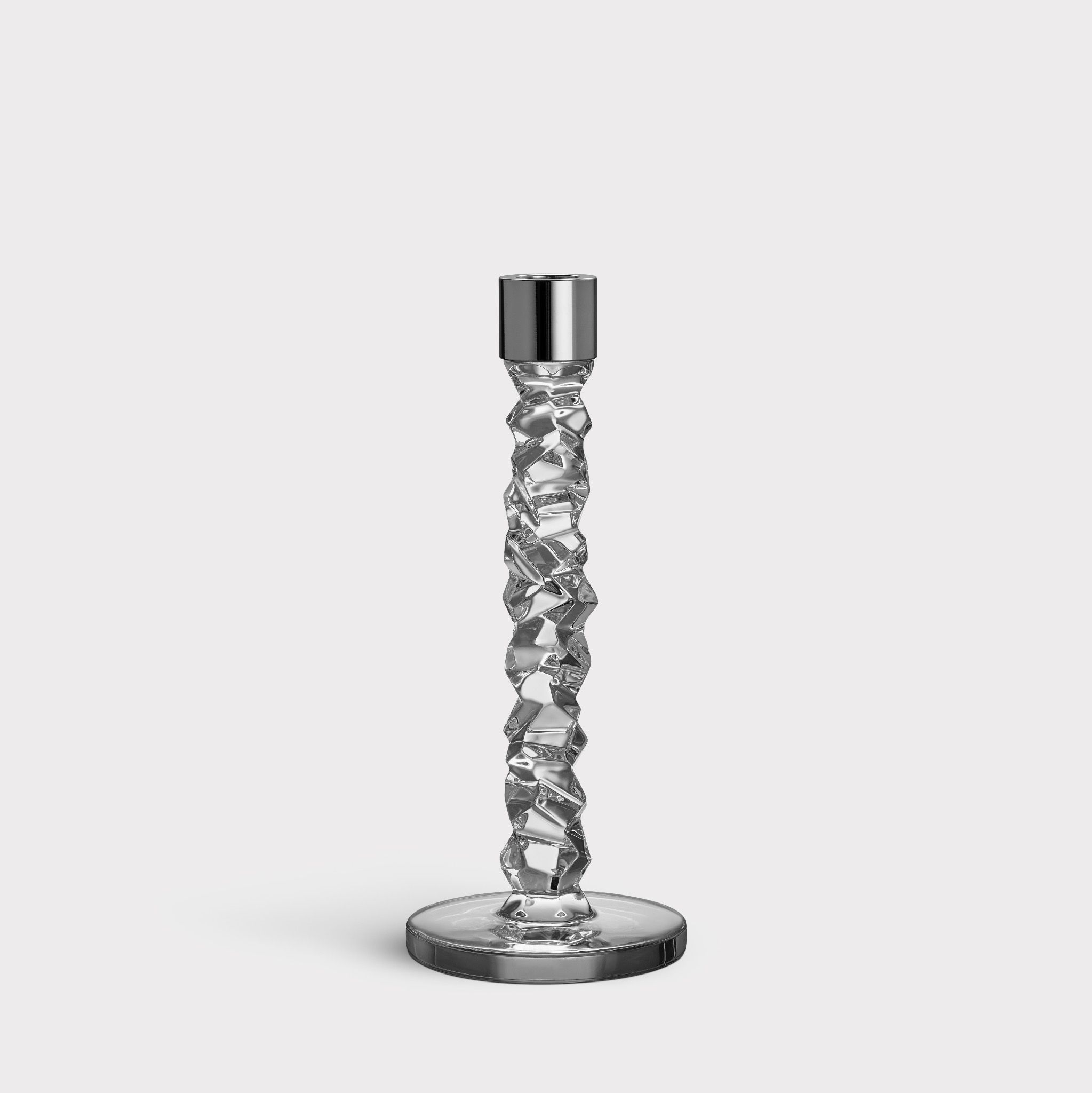  Chân nến pha lê Carat khảm bạc 