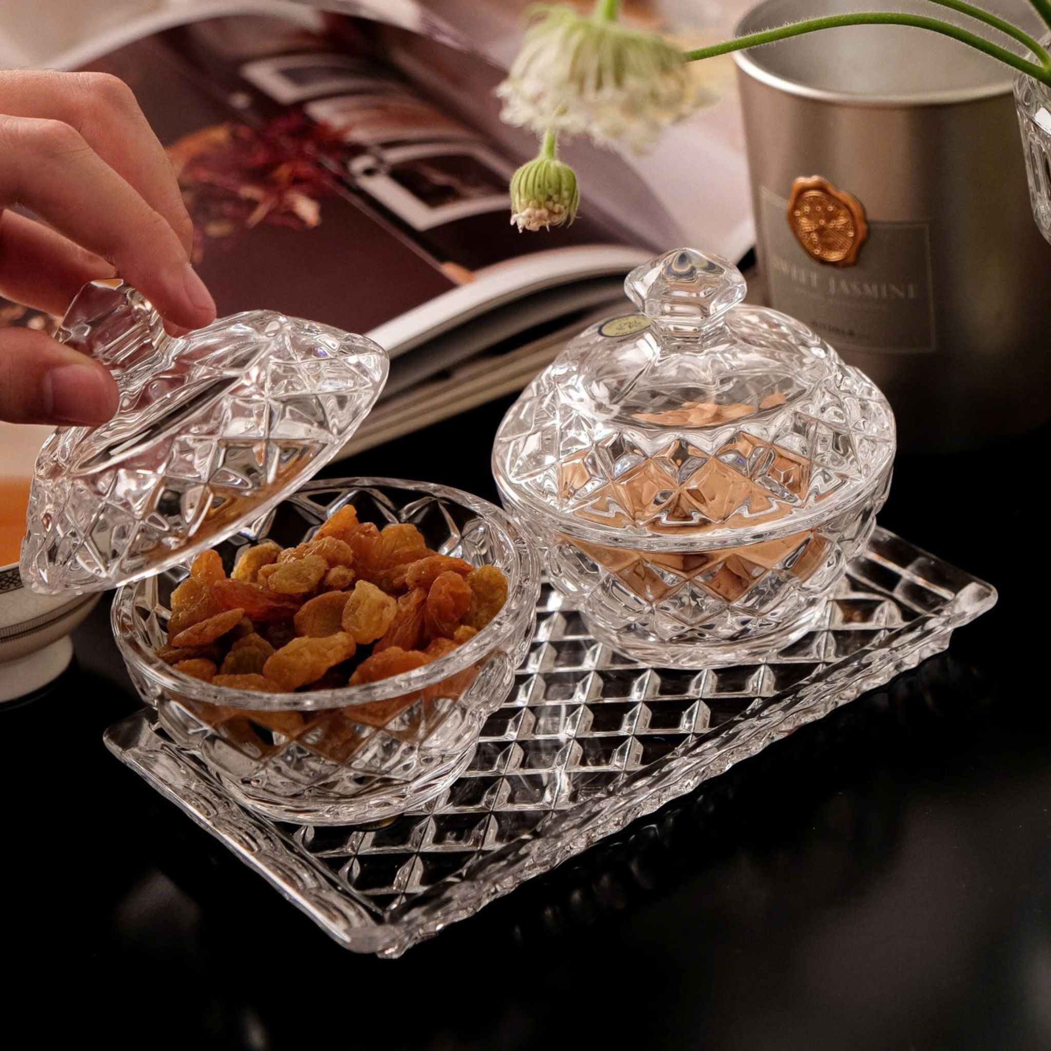  Hũ đựng đường Bohemia Crystal 