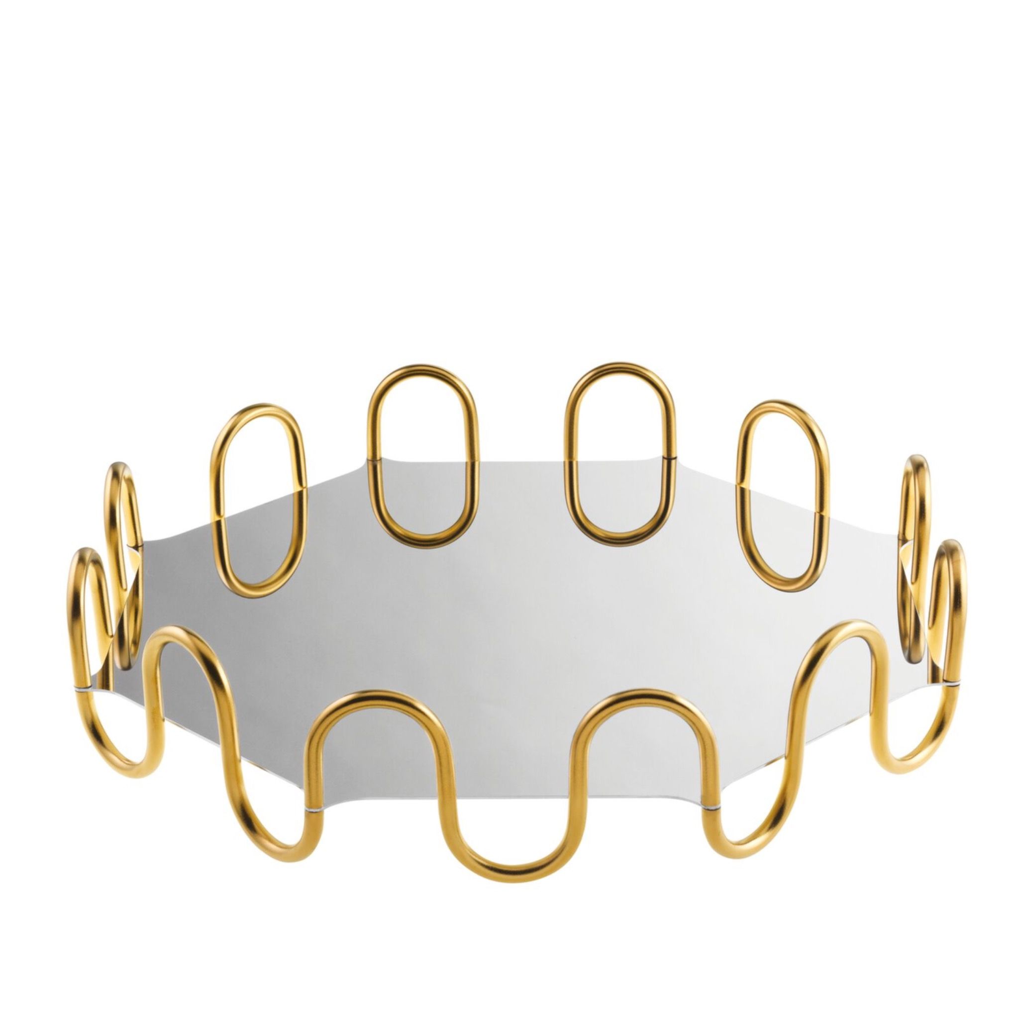  Khay bát giác Kyma Mirror PVD Gold 37x37cm Sambonet 