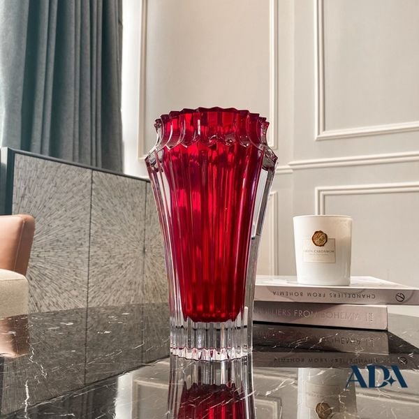 Lọ hoa pha lê Crown Jewel Red