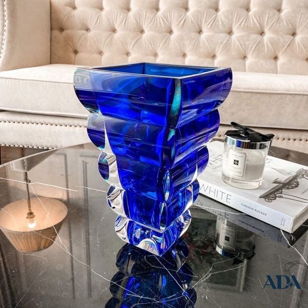  Lọ hoa pha lê Adria Xanh Dương 25cm - Rogaska 