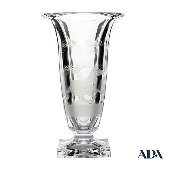  Lọ chân đế vuông khắc ngựa 33cm 