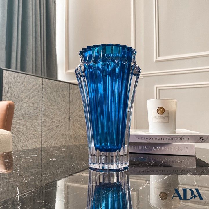  Lọ hoa pha lê Crown Jewel xanh dương 25cm 
