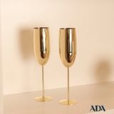  Set 2 ly Champagne Steel Gold Look Sambonet 