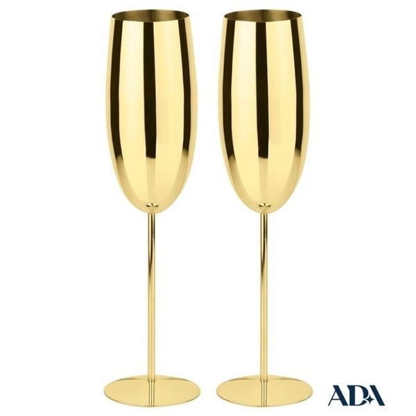  Set 2 ly Champagne Steel Gold Look Sambonet 