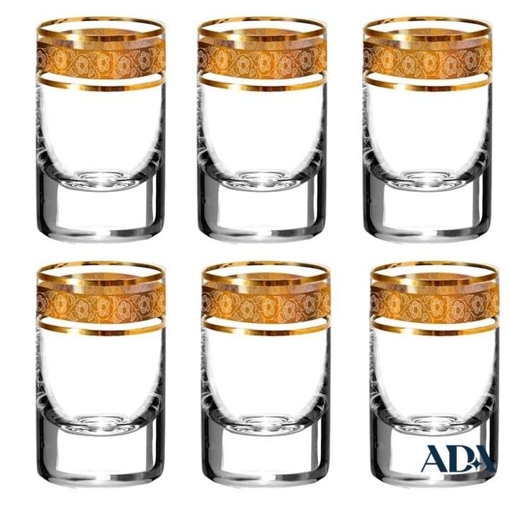  Set 06 chén 35ml khảm vàng 