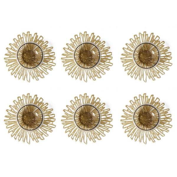  Set 6 Chiếc Lót Cốc Bloom Coasters Set Gilded Chilewich 