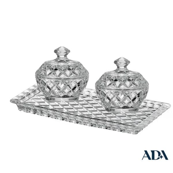  Set 2 Âu Có Nắp Và Đĩa Pha Lê Diamond 