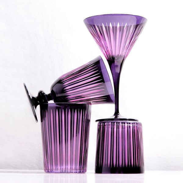  Set 4 ly vang trắng Prism Tím L'objet 