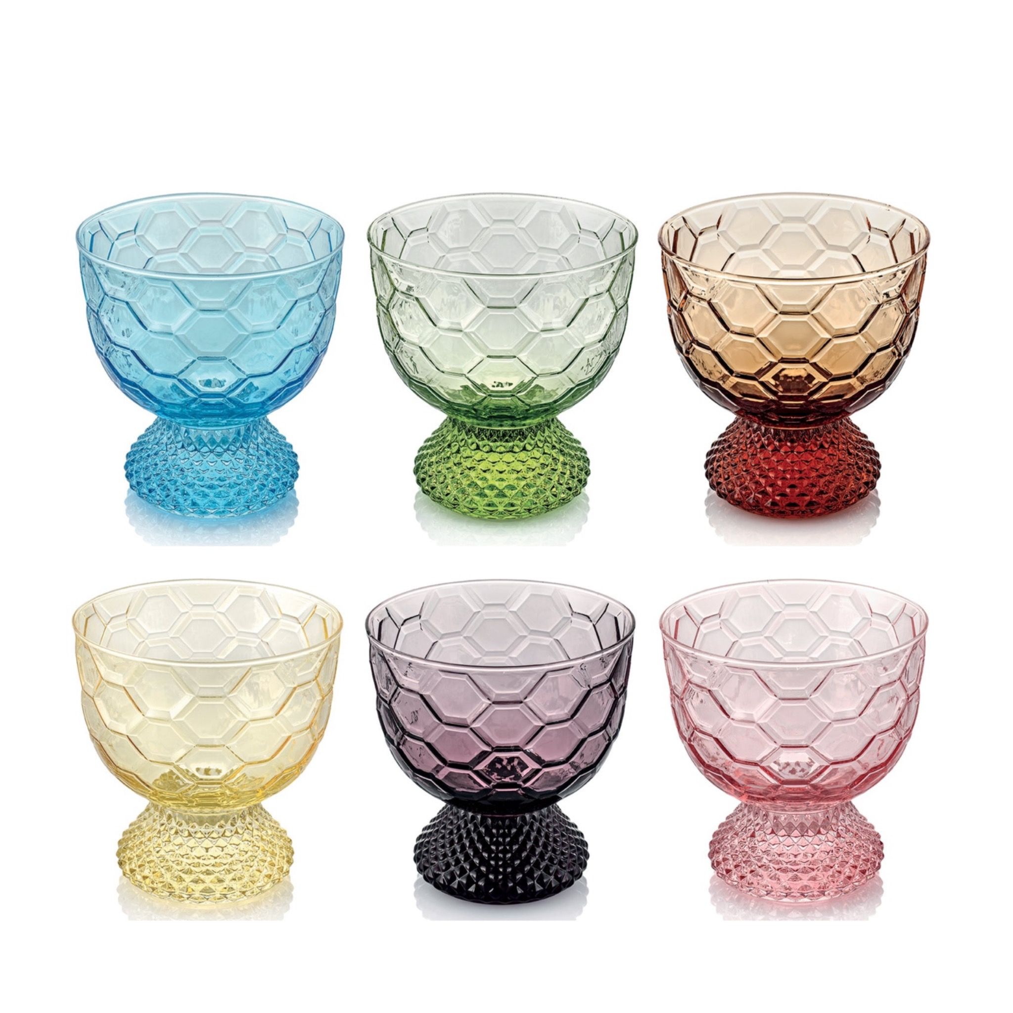  Set 6 cốc kem Vintage Assorted Colors 390ml 