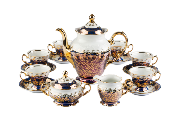  Bộ tách trà Tiệp dây vàng tím than 