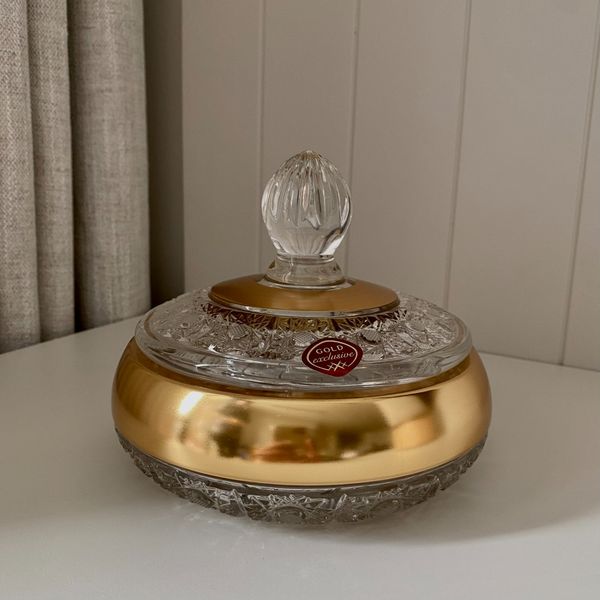  Thố pha lê khảm vàng Arcade 13cm 