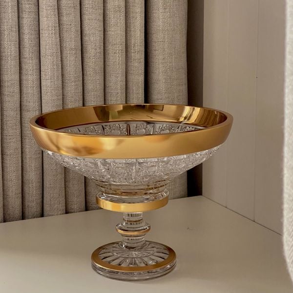  Chân bồng pha lê khảm vàng Arcade 25.5cm 