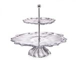  Đĩa 2 tầng có chân Plantica trắng 