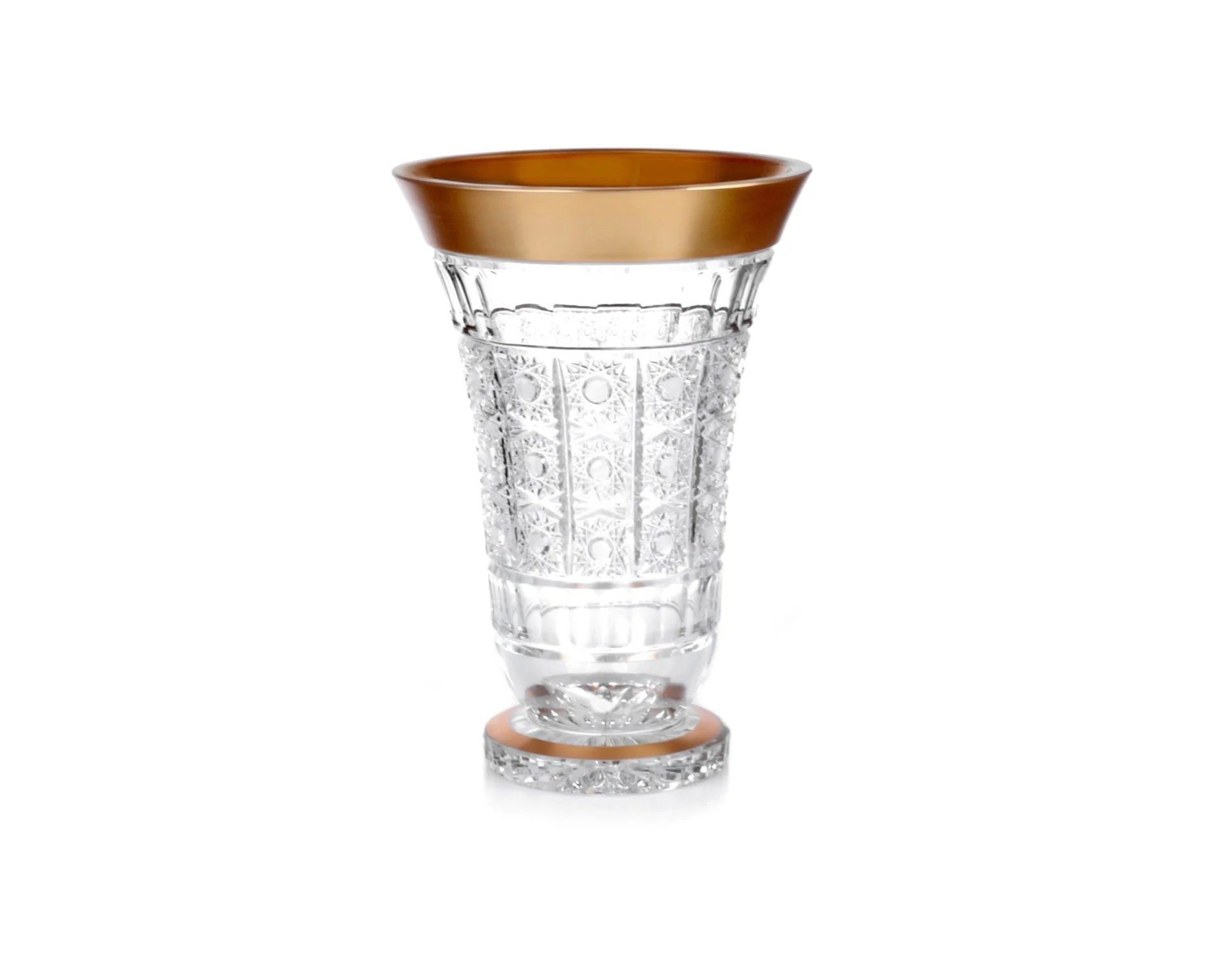  Lọ hoa pha lê chân đế tròn khảm vàng Arcade 