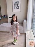  DR172 - Váy hoa cổ bèo trắng 