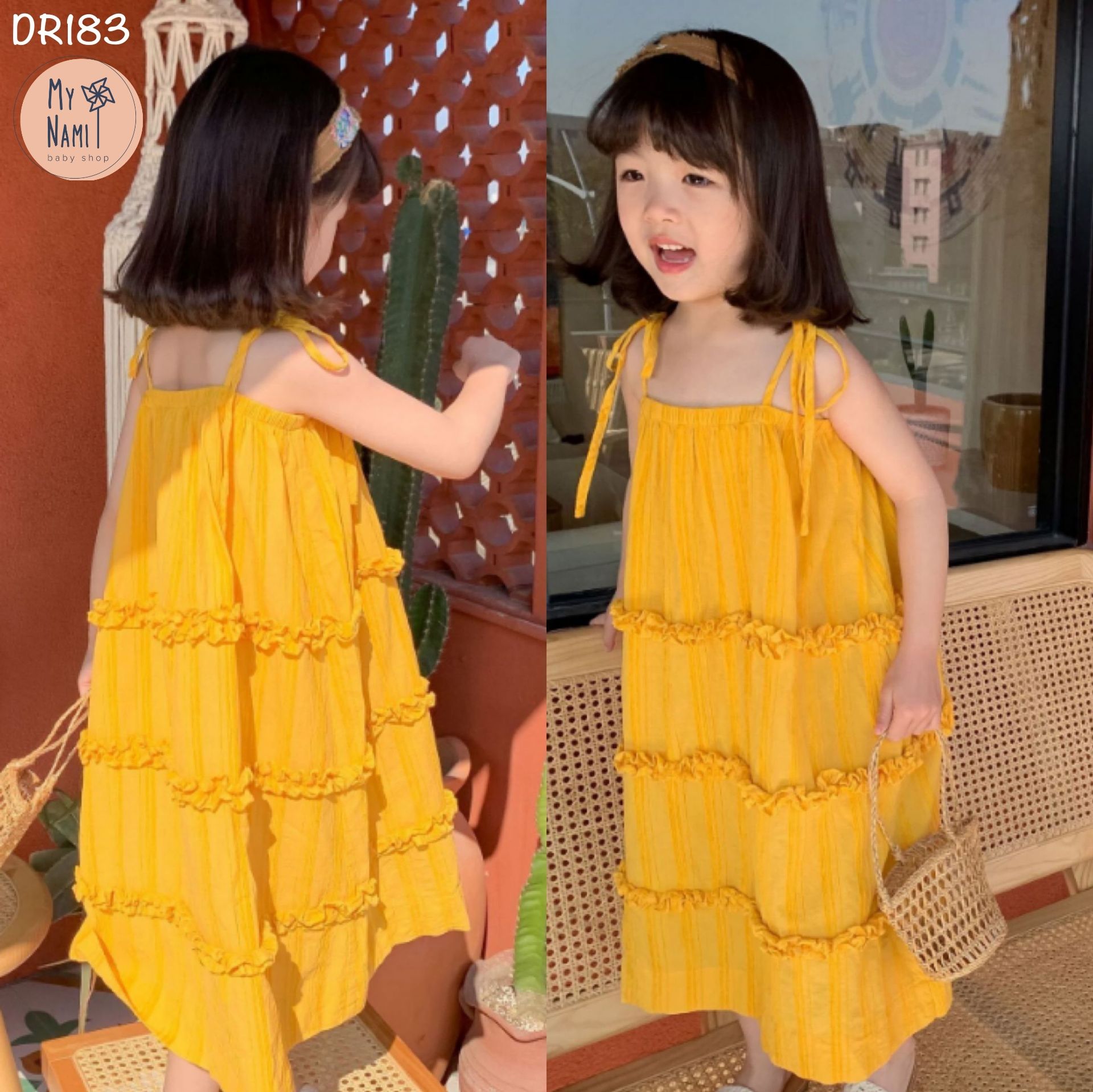  DR183 - Váy maxi dây vàng 