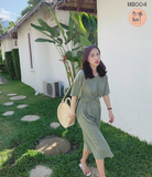  MB004 - Váy đôi mẹ và bé, chất thun, dây buộc eo 