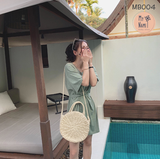  MB004 - Váy đôi mẹ và bé, chất thun, dây buộc eo 