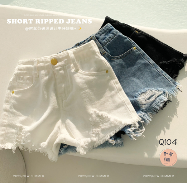  Quần short jean - rách kiểu cá tính 3 Màu Q104 