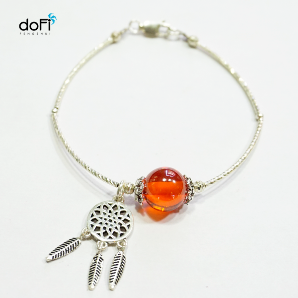 Hạt Ngọc Phương Đông Phối Đá Topaz Đỏ phối charm bạc 925