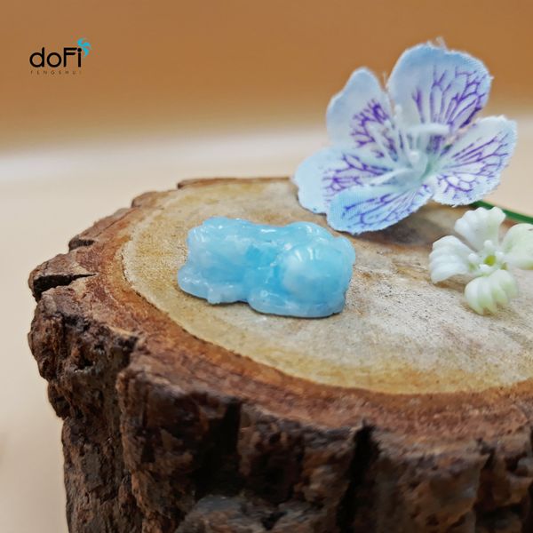  Mặt Dây Chuyền Tỳ Hưu Đá Aquamarine 