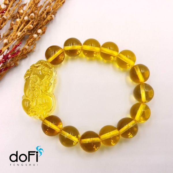  VÒNG THẠCH ANH VÀNG PHỐI TỲ HƯU TOPAZ VÀNG 