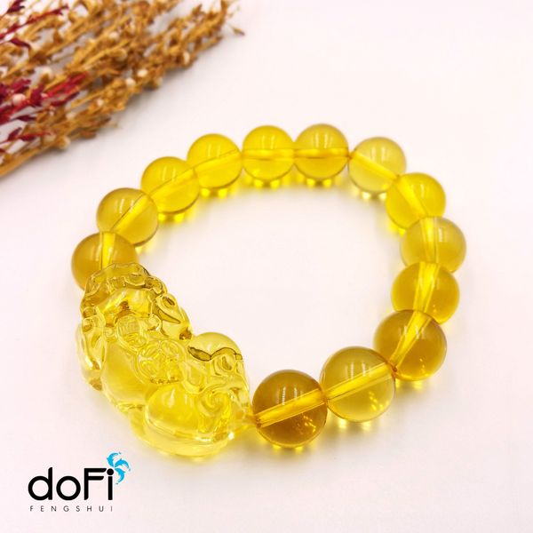  VÒNG THẠCH ANH VÀNG PHỐI TỲ HƯU TOPAZ VÀNG 