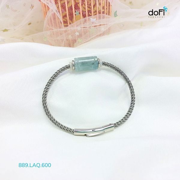  Vòng Lu Thống Aquamarine Dáng Vuông 