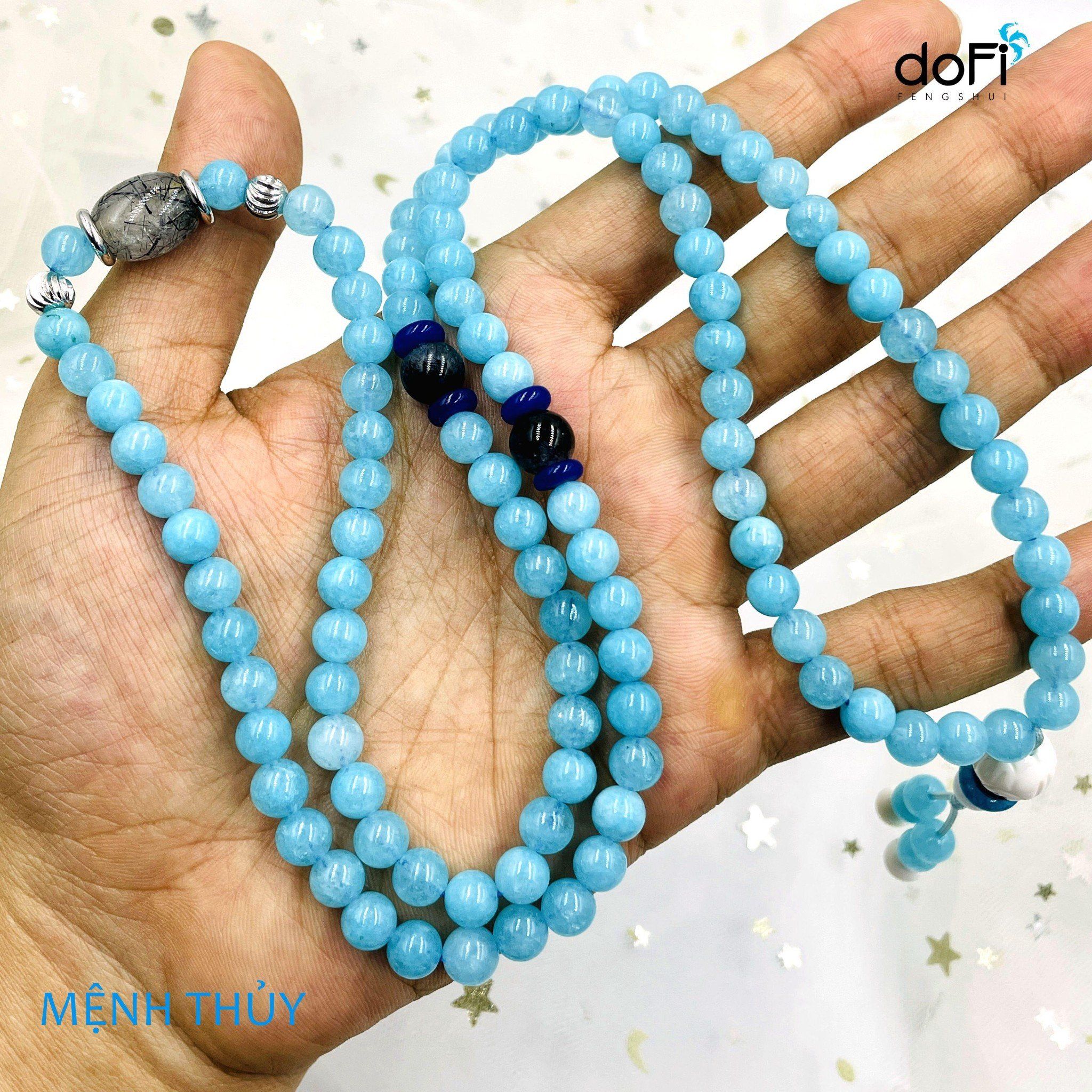  TRÀNG HẠT ĐÁ AQUAMARINE PHỐI LU THỐNG 