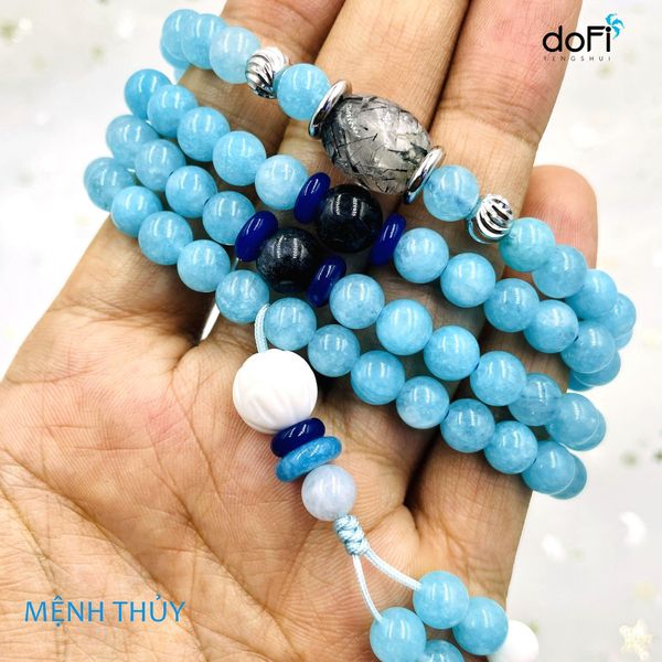  TRÀNG HẠT ĐÁ AQUAMARINE PHỐI LU THỐNG 