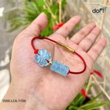  Vòng Tay Cỏ 4 Lá Phối Lu Thống Chạm Kim Tiền Đá Aquamarine 