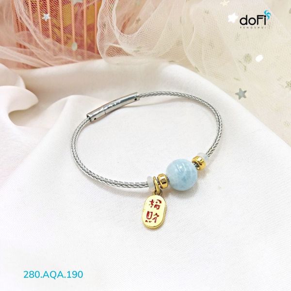  Vòng Tay Hạt Ngọc Phương Đông Aquamarine 