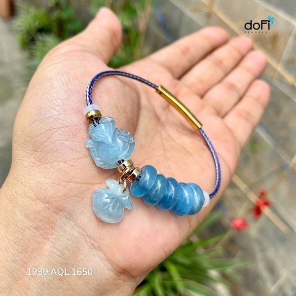  Bộ 3 Món Phối Trên Vòng: Hồ Ly, Túi Tiền, Đồng Điếu Đá Aquamarine 