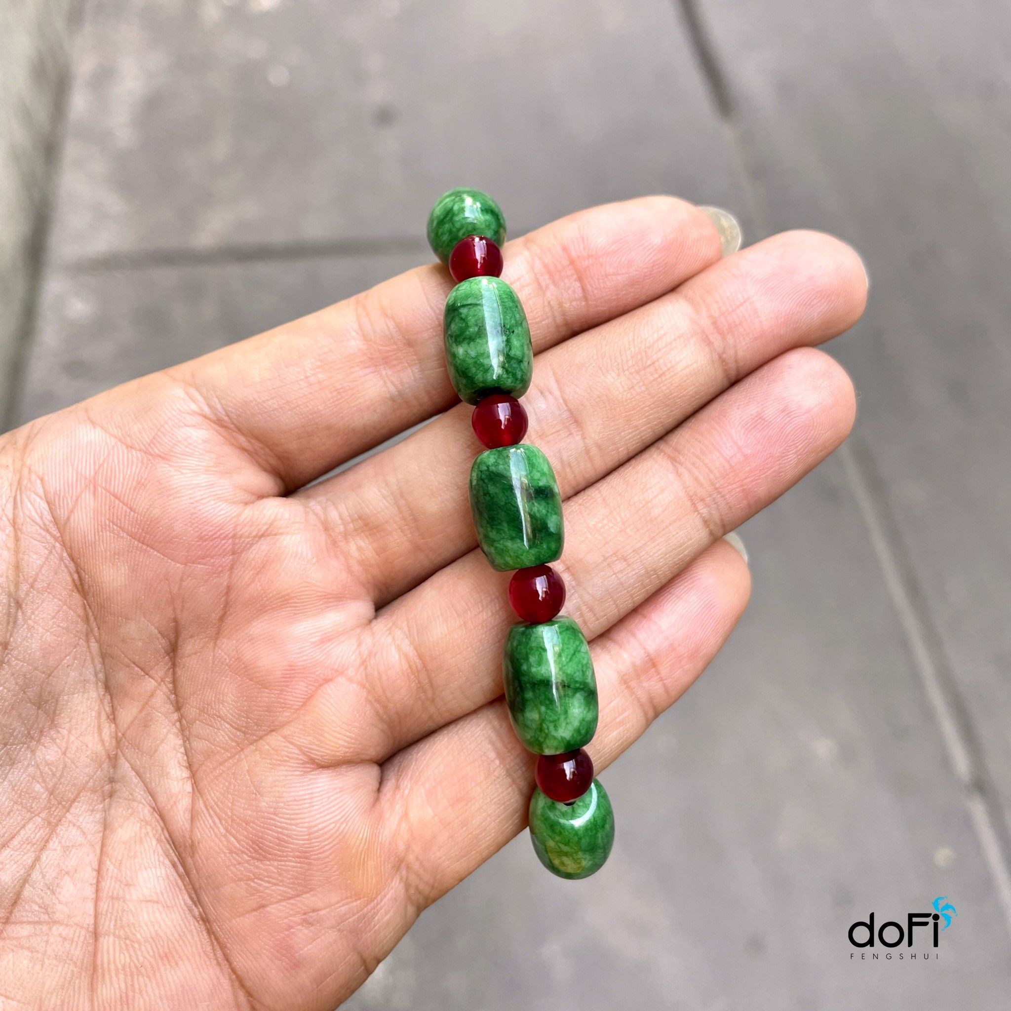  VÒNG LU THỐNG CẨM THẠCH PHỐI GARNET 8LI 